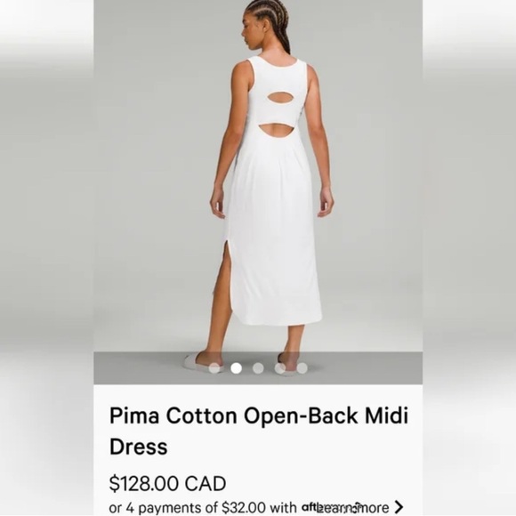 NEW Lululemon Pima Cotton Open-Back Midi Women’s Dress-size 4 - Picture 7 of 7